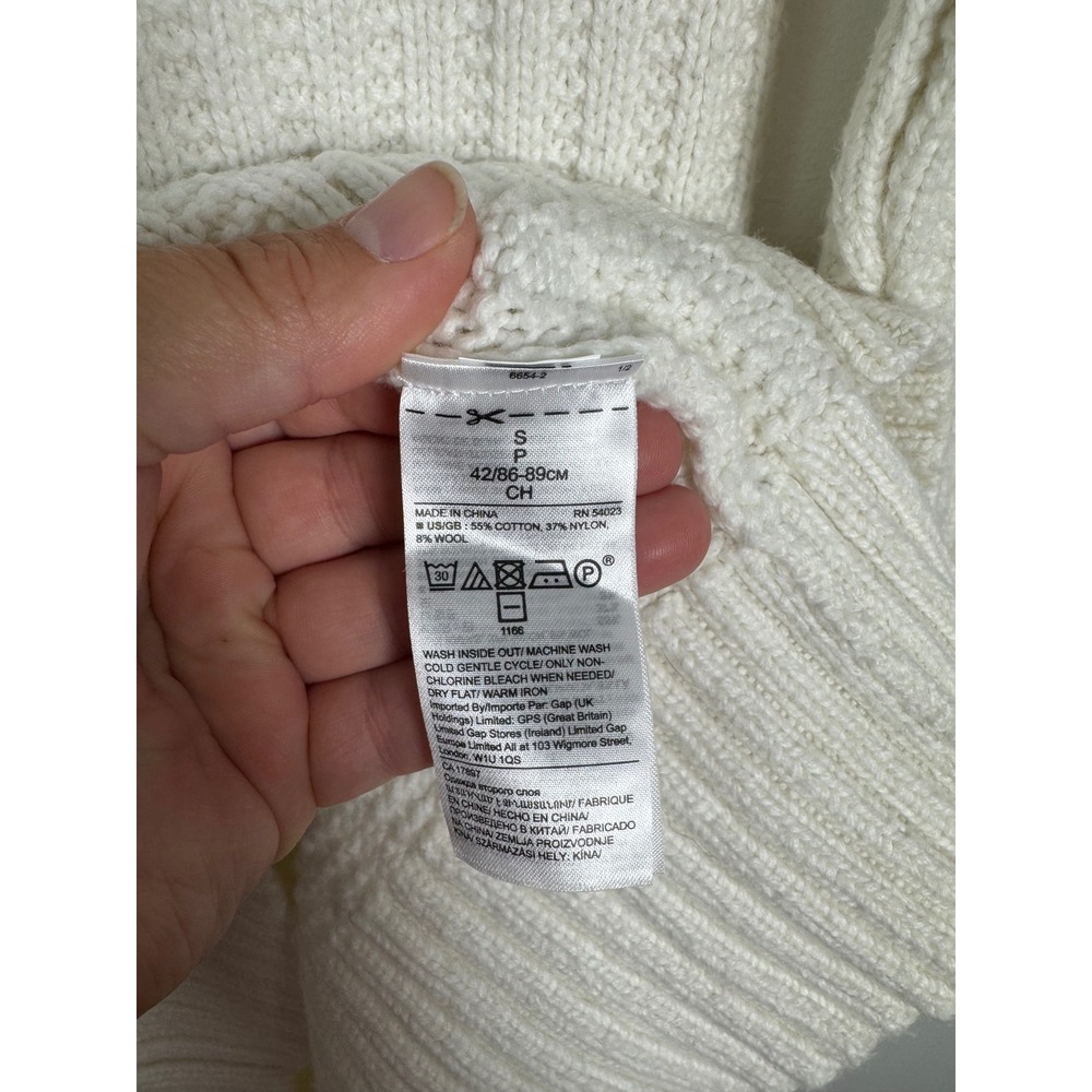 Classic Banana Republic Womens Small Sweater Dress Ivory Ribbed Knit Turtleneck - Picture 6 of 8